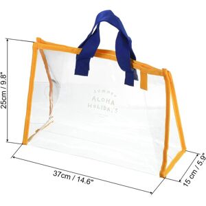 Unique Clear Tote Bag Beach Bag Toiletry Pouch with Handle Strap Blue Orange See Description Unique Clear Tote Bag Beach Bag Toiletry Pouch with Handle Strap Blue Orange See Description