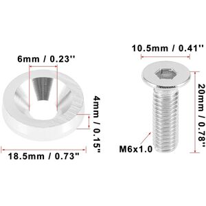 Unique 20pcs Car Motorcycle M6 Bumper Washer Bolt Aluminum Alloy Engine Bay Fastener Silver Tone 14 x 7 x 1.5 cm Unique 20pcs Car Motorcycle M6 Bumper Washer Bolt Aluminum Alloy Engine Bay Fastener Silver Tone 14 x 7 x 1.5 cm