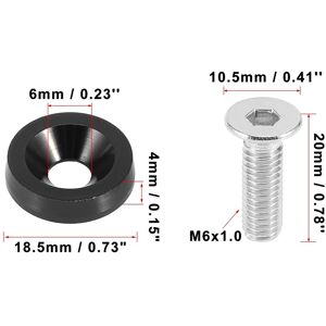 Unique 20pcs Car Motorcycle M6 Fender Bumper Washer Bolt Set Aluminum Alloy Engine Bay Fastener Black 14 x 6 x 1.5 cm Unique 20pcs Car Motorcycle M6 Fender Bumper Washer Bolt Set Aluminum Alloy Engine Bay Fastener Black 14 x 6 x 1.5 cm