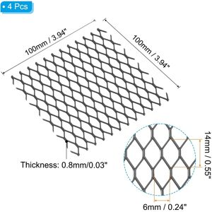 Unique Universal Car Grill Mesh, Hexagon Hole Black 4 Pcs, 6x14mm Unique Universal Car Grill Mesh, Hexagon Hole Black 4 Pcs, 6x14mm