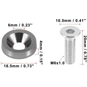 Unique 20pcs Car Motorcycle M6 Bumper Washer Bolt Aluminum Alloy Engine Bay Fastener Titanium Tone 14 x 6 x 1.5 cm Unique 20pcs Car Motorcycle M6 Bumper Washer Bolt Aluminum Alloy Engine Bay Fastener Titanium Tone 14 x 6 x 1.5 cm