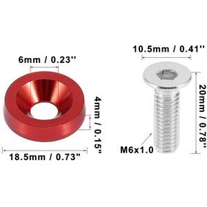 Unique 20pcs Car Motorcycle M6 Bumper Washer Bolt Aluminum Alloy Engine Bay Fastener Red 14 x 6 x 1.5 cm Unique 20pcs Car Motorcycle M6 Bumper Washer Bolt Aluminum Alloy Engine Bay Fastener Red 14 x 6 x 1.5 cm