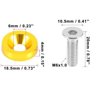 Unique 20pcs Car Motorcycle M6 Fender Bumper Washer Bolt Set Aluminum Alloy Engine Bay Fastener Gold Tone 14 x 5 x 2.5 cm Unique 20pcs Car Motorcycle M6 Fender Bumper Washer Bolt Set Aluminum Alloy Engine Bay Fastener Gold Tone 14 x 5 x 2.5 cm