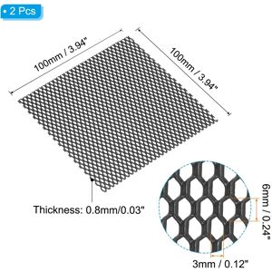 Unique Universal Car Grill Mesh, Hexagon Hole Black 2 Pcs, 3x6mm Unique Universal Car Grill Mesh, Hexagon Hole Black 2 Pcs, 3x6mm