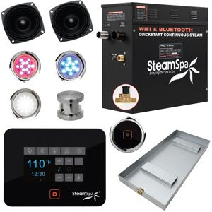 SteamSpa Black Series Bluetooth 4.5kW QuickStart Steam Bath Generator Brushed Nickel See Description SteamSpa Black Series Bluetooth 4.5kW QuickStart Steam Bath Generator Brushed Nickel See Description
