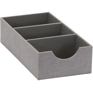 Household Essentials Accessory Organizer with Fabric Covering and Three Compartments - 12.0 Silver 12.0 Household Essentials Accessory Organizer with Fabric Covering and Three Compartments - 12.0 Silver 12.0
