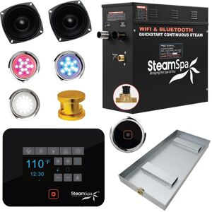 SteamSpa Black Series Bluetooth 6kW QuickStart Steam Bath Generator Gold See Description SteamSpa Black Series Bluetooth 6kW QuickStart Steam Bath Generator Gold See Description