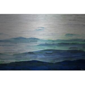 Parvez Taj 'Mountain Tops' Painting Print on Brushed Aluminum Multi 60 x 40 Parvez Taj 'Mountain Tops' Painting Print on Brushed Aluminum Multi 60 x 40