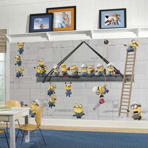 Minions at Work XL Chair Rail Prepasted Mural by RoomMates Multi-Color 10.5' wide x 6' high Minions at Work XL Chair Rail Prepasted Mural by RoomMates Multi-Color 10.5' wide x 6' high