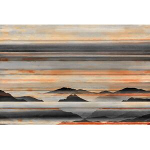 Parvez Taj 'Desert Mountains' Painting Print on White Wood - Multi-Color 24 x 16 Parvez Taj 'Desert Mountains' Painting Print on White Wood - Multi-Color 24 x 16