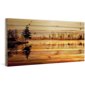 Parvez Taj 'Chanannes' Painting Print on Natural Pine Wood 24 x 12 Parvez Taj 'Chanannes' Painting Print on Natural Pine Wood 24 x 12