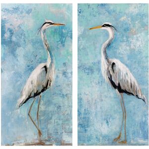 Fine Art canvas Heron I & II by Sally Swatland Wrapped Canvas Art Painting Print Set Multi 17x34x2 Fine Art canvas Heron I & II by Sally Swatland Wrapped Canvas Art Painting Print Set Multi 17x34x2