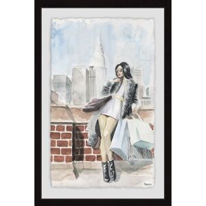 Parvez Taj 'Shopaholic's Madness' Framed Painting Print Multi 12 x 18 Parvez Taj 'Shopaholic's Madness' Framed Painting Print Multi 12 x 18