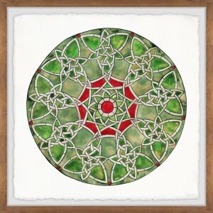 Parvez Taj 'Green Knotted Flower' Framed Painting Print - Multi-color Brown 12 x 12 Parvez Taj 'Green Knotted Flower' Framed Painting Print - Multi-color Brown 12 x 12