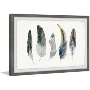 Parvez Taj 'Shaded Feathers' Framed Painting Print - Multi-color Grey 30 x 20 Parvez Taj 'Shaded Feathers' Framed Painting Print - Multi-color Grey 30 x 20