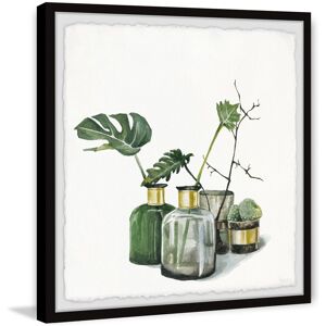 Parvez Taj Greeny Golds' Framed Painting Print - Multi-color Black 18 x 18 Parvez Taj Greeny Golds' Framed Painting Print - Multi-color Black 18 x 18