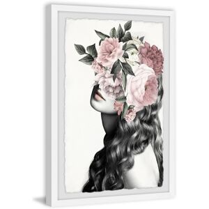 Parvez Taj 'Curly Bloom' Framed Painting Print - Multi-color White 20 x 30 Parvez Taj 'Curly Bloom' Framed Painting Print - Multi-color White 20 x 30