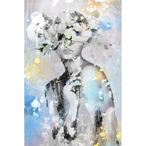 Parvez Taj 'White Floral Crown' Painting Print on Wrapped Canvas - Multi-color 16 x 24 Parvez Taj 'White Floral Crown' Painting Print on Wrapped Canvas - Multi-color 16 x 24