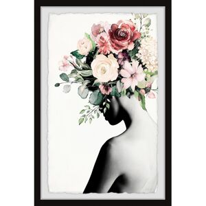 Parvez Taj 'Blooming Back' Framed Painting Print - Multi-color Black 12 x 18 Parvez Taj 'Blooming Back' Framed Painting Print - Multi-color Black 12 x 18