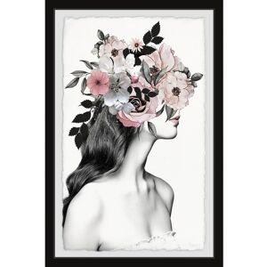 Parvez Taj 'Flower Brunette' Framed Painting Print - Multi-color Black 24 x 36 Parvez Taj 'Flower Brunette' Framed Painting Print - Multi-color Black 24 x 36