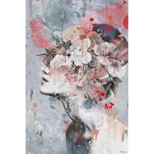Parvez Taj 'Pink Flower Face' Painting Print on Wrapped Canvas - Multi-color 16 x 24 Parvez Taj 'Pink Flower Face' Painting Print on Wrapped Canvas - Multi-color 16 x 24