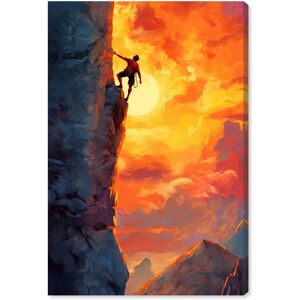 Mountain Climber Canvas Mancave Sports Art Prints by Art Remedy, Gallery Wrapped Orange 30 Mountain Climber Canvas Mancave Sports Art Prints by Art Remedy, Gallery Wrapped Orange 30