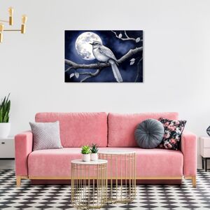 Wynwood Studio Canvas Animals Moonlit little bird Blue and Navy Blue Traditional Wall Art Canvas Print Blue 36 x 24 Wynwood Studio Canvas Animals Moonlit little bird Blue and Navy Blue Traditional Wall Art Canvas Print Blue 36 x 24