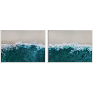 Kate and Laurel Sylvie Waves Framed Canvas by Creative Bunch Studio White 2 Piece Set 28x38 Kate and Laurel Sylvie Waves Framed Canvas by Creative Bunch Studio White 2 Piece Set 28x38