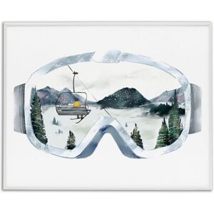 Stupell Ski Mountain Reflection in Sports Goggles Winter Forest Framed Wall Art - Grey White 24 x 30 Stupell Ski Mountain Reflection in Sports Goggles Winter Forest Framed Wall Art - Grey White 24 x 30