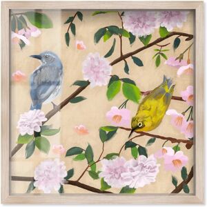 Birds Cuddle Shadowbox by Art Remedy Yellow 40 Birds Cuddle Shadowbox by Art Remedy Yellow 40
