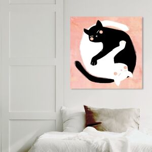 Wynwood Studio 'Yin Yang Cats' Animals Wall Art Canvas Print Cats and Kitties - Pink, White Pink 30 x 30 Wynwood Studio 'Yin Yang Cats' Animals Wall Art Canvas Print Cats and Kitties - Pink, White Pink 30 x 30