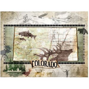 Trademark Fine Art LightBoxJournal 'Vintage State Colorado' Canvas Art White 18 x 24 Trademark Fine Art LightBoxJournal 'Vintage State Colorado' Canvas Art White 18 x 24