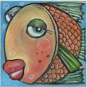 Trademark Fine Art Tim Nyberg 'Fish 3 2019' Canvas Art Brown 24 x 24 Trademark Fine Art Tim Nyberg 'Fish 3 2019' Canvas Art Brown 24 x 24