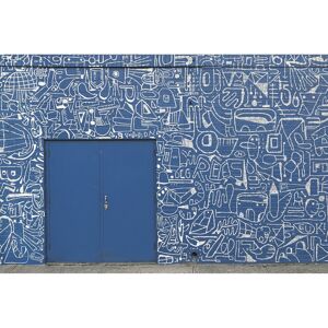 KT Merz Bushwick BKLYN Blue Wall Mural Blue Oversized KT Merz Bushwick BKLYN Blue Wall Mural Blue Oversized