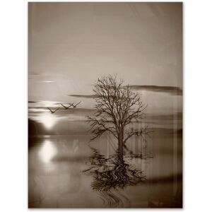 DESIGN ART Flying Birds and Lonely Tree - Extra Large Glossy Metal Wall Art Landscape Multi 30 in. wide x 40 in. high DESIGN ART Flying Birds and Lonely Tree - Extra Large Glossy Metal Wall Art Landscape Multi 30 in. wide x 40 in. high