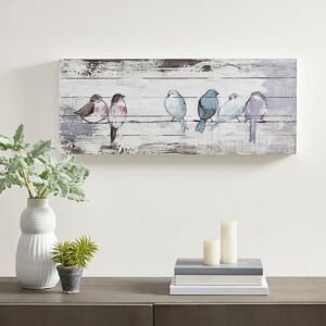 Madison Park Perched Birds Hand Painted Wood Plank Panel Wall Decor - White/Grey 30 x 12 Madison Park Perched Birds Hand Painted Wood Plank Panel Wall Decor - White/Grey 30 x 12
