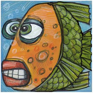 Trademark Fine Art Tim Nyberg 'Fish 9 2019' Canvas Art Yellow 35 x 35 Trademark Fine Art Tim Nyberg 'Fish 9 2019' Canvas Art Yellow 35 x 35