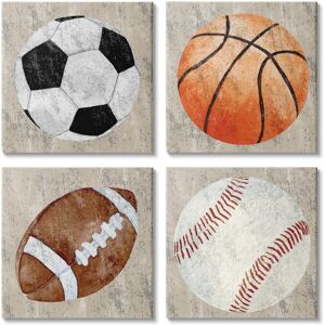 Stupell Various Rustic Sports Balls 4 Piece Canvas Wall Art Set Design by Kim Allen Beige 17 x 17 Stupell Various Rustic Sports Balls 4 Piece Canvas Wall Art Set Design by Kim Allen Beige 17 x 17