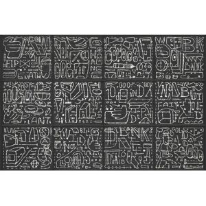 KT Merz BKYLN Bank Multi-Panels Black Wall Mural Black Oversized KT Merz BKYLN Bank Multi-Panels Black Wall Mural Black Oversized