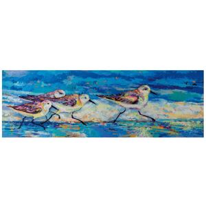 Trademark Fine Art Jeanette Vertentes 'Racing Plovers' Canvas Art Blue 10 x 32 Trademark Fine Art Jeanette Vertentes 'Racing Plovers' Canvas Art Blue 10 x 32