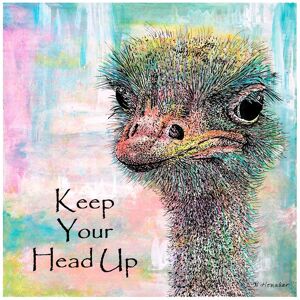 Trademark Fine Art Let Your Art Soar 'Ostrich keep your head up' Canvas Art White 24 x 24 Trademark Fine Art Let Your Art Soar 'Ostrich keep your head up' Canvas Art White 24 x 24