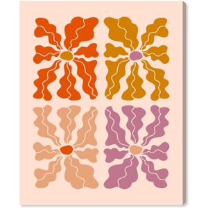 Four Flowers Poster Canvas by Art Remedy, Gallery Wrapped Orange 20 Four Flowers Poster Canvas by Art Remedy, Gallery Wrapped Orange 20
