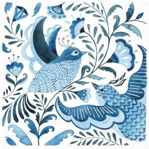 Trademark Fine Art Grace Popp 'Blue Bird Folk I' Canvas Art White 24 x 24 Trademark Fine Art Grace Popp 'Blue Bird Folk I' Canvas Art White 24 x 24