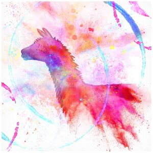 Trademark Fine Art LightBoxJournal 'Painted Pink Llama' Canvas Art White 35 x 35 Trademark Fine Art LightBoxJournal 'Painted Pink Llama' Canvas Art White 35 x 35