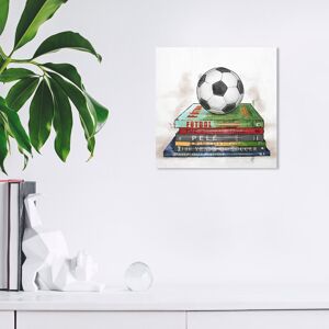 Wynwood Studio 'Soccer Books 'Sports and Teams Wall Art Canvas Print Soccer - White, Green White 12 x 12 Wynwood Studio 'Soccer Books 'Sports and Teams Wall Art Canvas Print Soccer - White, Green White 12 x 12