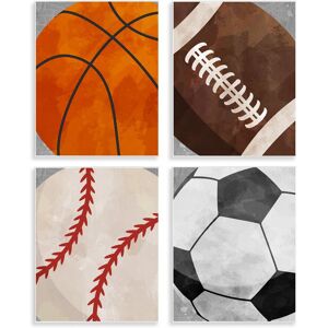Stupell Team Sports Bouncing Fun Wall Plaque Design by Christine Simpson Art (Set of 4) Black 14 x 11 Stupell Team Sports Bouncing Fun Wall Plaque Design by Christine Simpson Art (Set of 4) Black 14 x 11