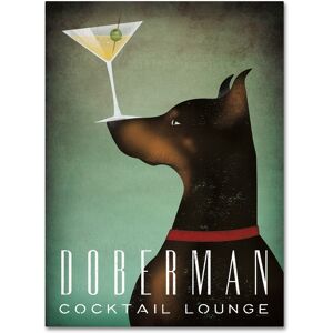 Trademark Fine Art Ryan Fowler 'Doberman Martini' Canvas Art Multi 18 x 24 Trademark Fine Art Ryan Fowler 'Doberman Martini' Canvas Art Multi 18 x 24