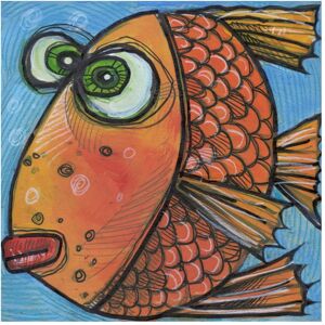 Trademark Fine Art Tim Nyberg 'Fish 8 2019' Canvas Art Blue 35 x 35 Trademark Fine Art Tim Nyberg 'Fish 8 2019' Canvas Art Blue 35 x 35