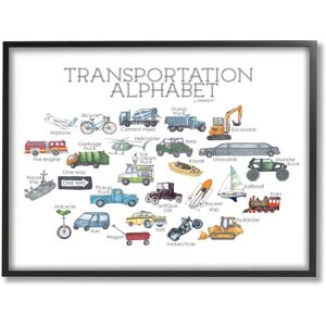 Stupell Educational Transportation Alphabet Kids Learning Vehicles Cars Framed Wall Art, Design by Dishique - Multi Black 14 x 11 Stupell Educational Transportation Alphabet Kids Learning Vehicles Cars Framed Wall Art, Design by Dishique - Multi Black 14 x 11