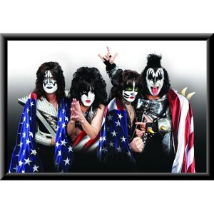 BUY ART FOR LESS Kiss - American Flag Framed Art Poster - Paper Print - Black Wood Frame with Plexi Glass 24 x 36 Inch BUY ART FOR LESS Kiss - American Flag Framed Art Poster - Paper Print - Black Wood Frame with Plexi Glass 24 x 36 Inch